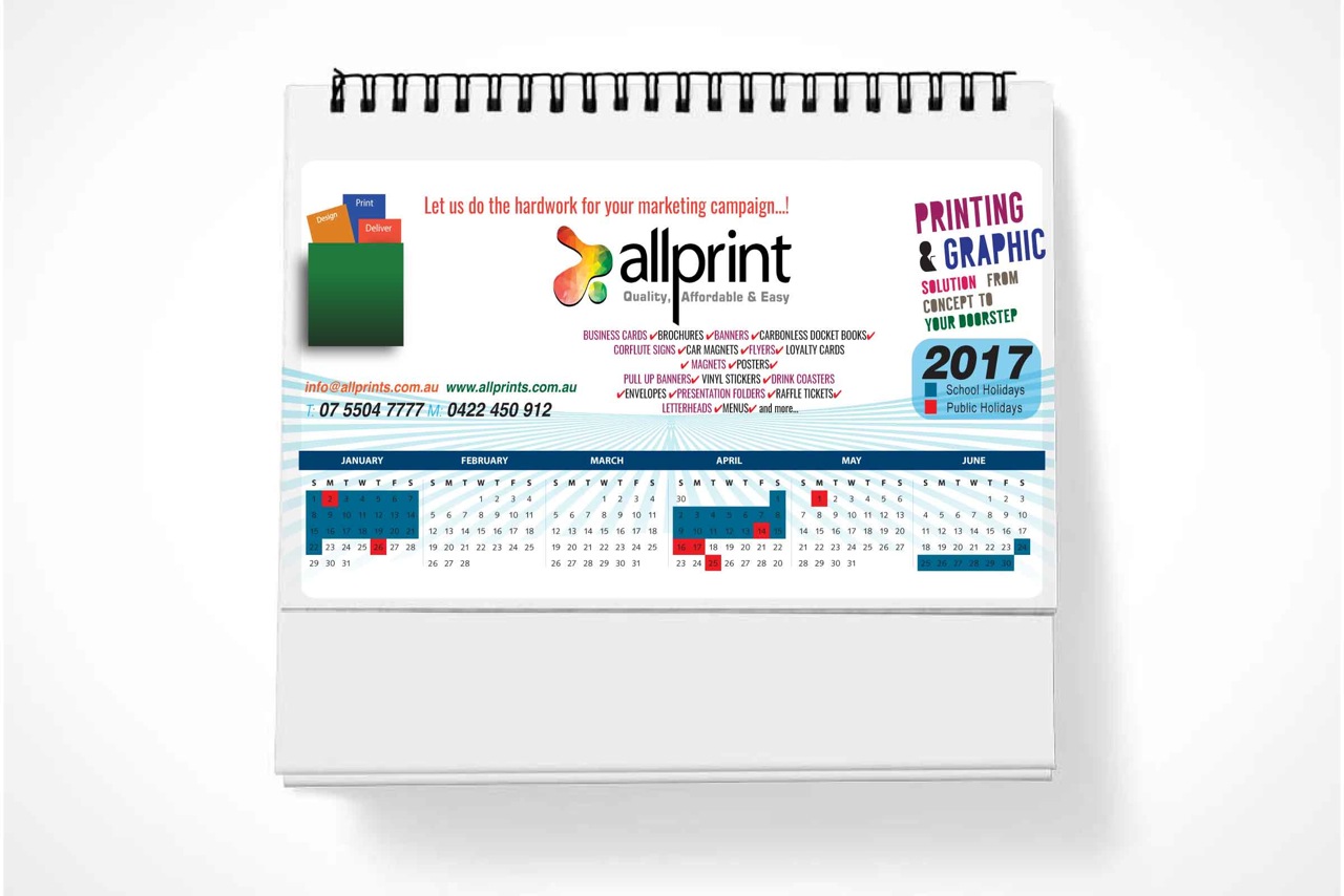 calendar printing Brisbane